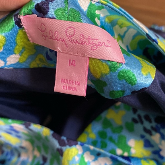 Lilly Pulitzer plus size silk green blue print dress 14 - Picture 7 of 7